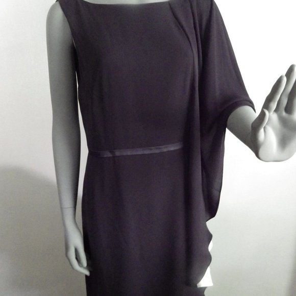 HALSTON Evening/ Cocktail Dress Black & White - Picture 4 of 13